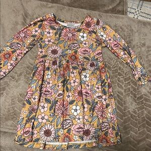 Floral Long Sleeve Kids Dress